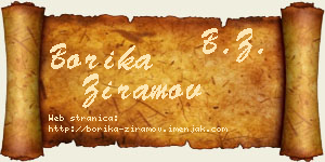 Borika Ziramov vizit kartica